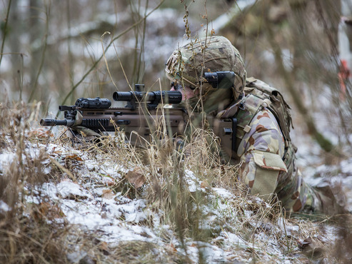 Soldier during a maneuvering exercise