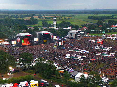 Aerial overwie of the "Wacken Open Air Holy Ground"
